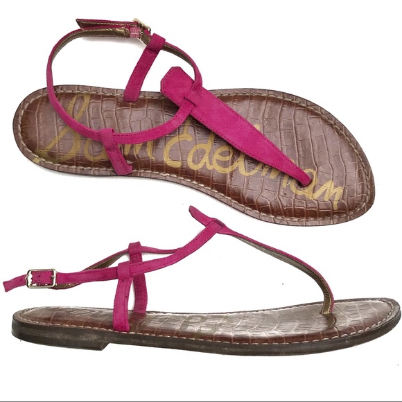 Sam Edelman Shoes - SAM EDELMAN Pink Suede Thong Flat Sandals Sz 8.5